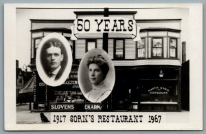Postcard RPPC c1967 Cleveland OH Martin Sorns Restaurant 50 Years Anniversary
