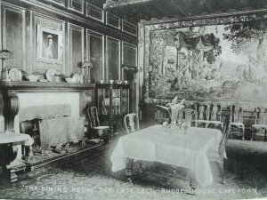 Dining Room Late Cecil Rhodes House Cape Town South Africa Vintage Postcard 1905