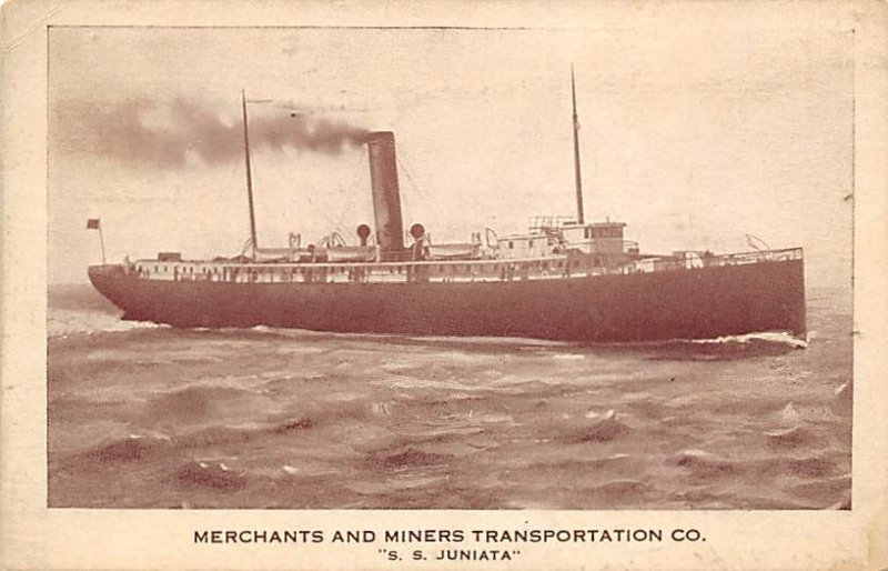 S S Juniata Aug 2nd, 1927 Merchant & Miners Transportation CO Ship Line Ship 