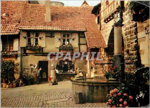 Modern Postcard Riquewihr Haut Rhin In an authentic setting of the Middle Age...