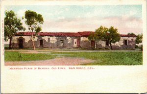 Vtg 1900s Marriage Place of Ramona Old Town San Diego California CA Postcard