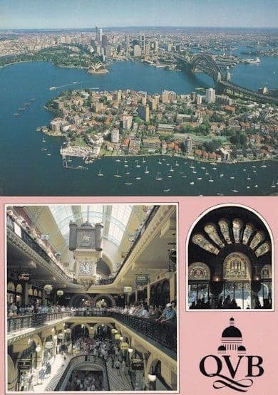 Queen Victoria Building Sydney & Aerial 2x Australia Postcard s