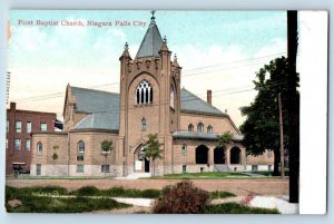 Niagara Falls New York Postcard First Baptist Church Chapel 1905 Vintage Antique