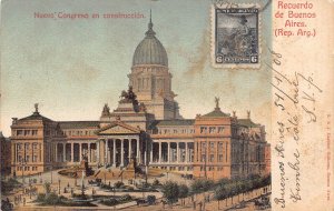 L358 Argentina Recuerdo de Buenos Aires Nuevo Congreso en Construccion postcard