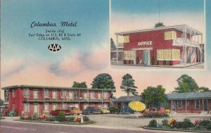 Postcard Columbus Motel Columbus Mississippi MS