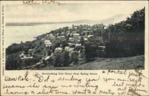 Port Henry NY From Spring St. 1908 Used Postcard to Burlington VT