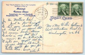 ATLANTIC CITY, New Jersey NJ ~ Roadside MAMMY'S DONUT Waffle Shop 1955  Postcard