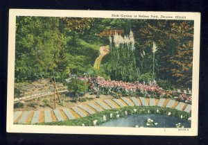 Decatur, Illinois/IL Postcard, Rock Garden At Nelson Park