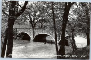 Spring Branch Bridge - Bennet Spring State Park  Missouri RPPC