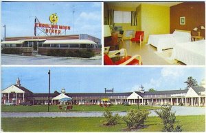 Santee SC Carolina Moon Motel & Diner Interior Exterior Vintage Postcard