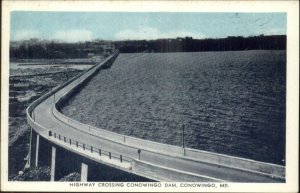 Conowingo MD Highway on Dam Postcard