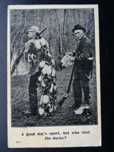 Sport DUCK SHOOTING A Good Days Sport But Who Shot the ducks ? c1909 by H.G.L.