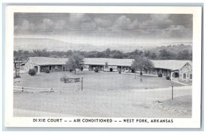 West Fork Arkansas AR Postcard Dixie Court Exterior Roadside Signage c1960's