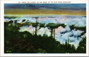 Postcard NC Above the Clouds in the Heart of the Blue Ridge Mountains