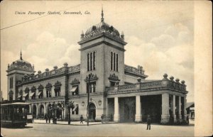 Savannah Georgia GA Train Station Depot 1910s Postcard