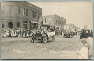 READLYN IA CAR PARADE ANTIQUE REAL PHOTO POSTCARD RPPC