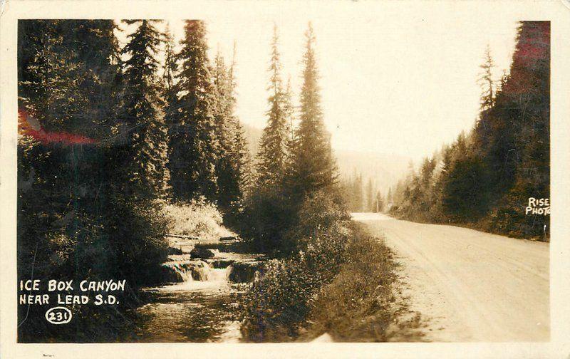 1930 Ice Box Canyon Lead South Dakota RPPC real photo postcard 157