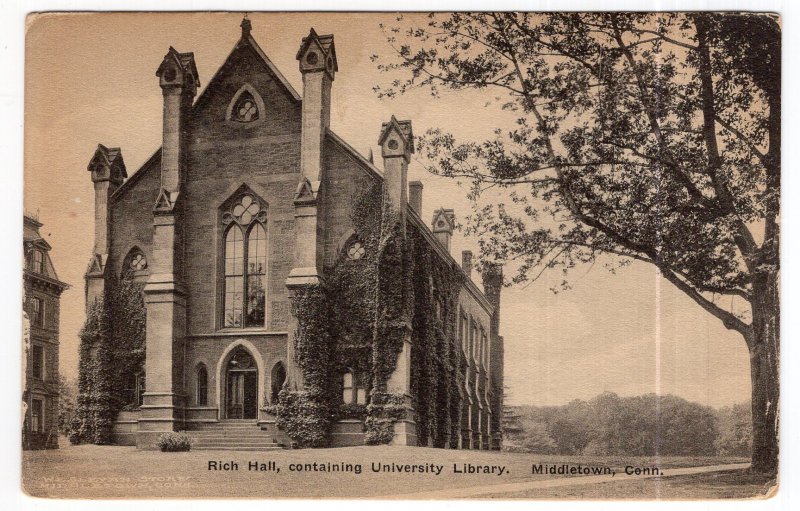 Middletown, Conn., Rich Hall, containing University Library
