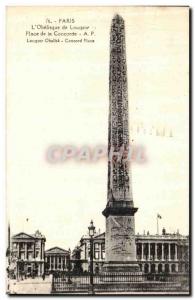 VINTAGE POSTCARD Paris L Obelisk of Louqsor Egypt