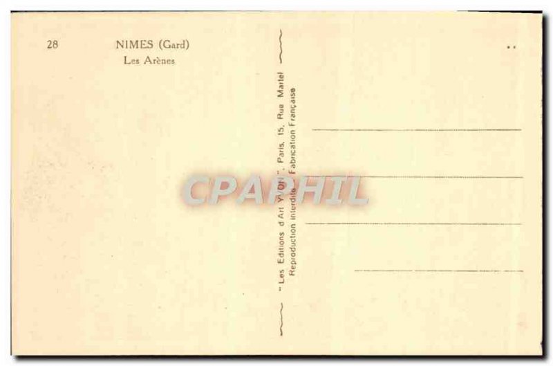 Old Postcard Nimes Les Arenes