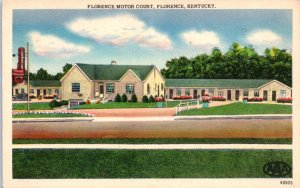 1940s Florence Motor Court Motel Florence Kentucky Postcard