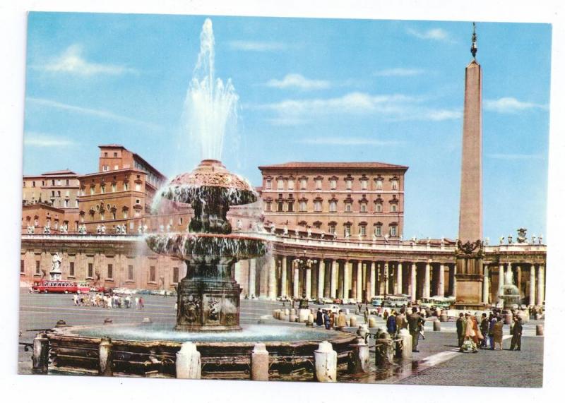 Italy Roma Vatican St Peters Square Fountain Apostolic Palac