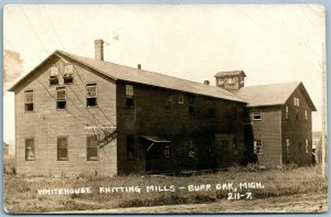 BURR OAK MI WHITEHOUSE KNITTING MILLS ANTIQUE REAL PHOTO POSTCARD RPPC