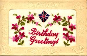 Embroidered Silk - Birthday Greetings