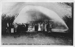 H28/ Declo Idaho RPPC Postcard 1925 Ice Caves Crowd 60ft Wide People