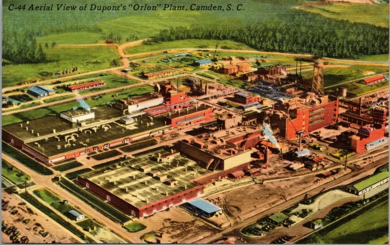 ,AERIAL VIEW OF DUPONT'S ORLON PLANT, CAMDEN SOUTH  CAROLINA,1940;S 