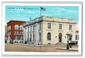 c1910's Post Office And K.P. Hall Building Cars Waterloo Iowa IA Postcard