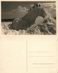 RIGA JURMALA LATVIA ICE SNOW SCENE VINTAGE REAL PHOTO POSTCARD RPPC