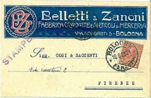 05919 VINTAGE POSTCARD: BOLOGNA - ADVERTISING - TIES-