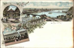 Gruss Aus Coblenz Germany Multi-View c1900 Postcard