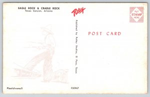 State View~Arizona~Eagle & Cradle Rocks @ Texas Canyon~Petley Vintage Postcard