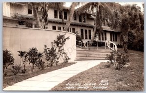 K46/ Hobe Sound Florida RPPC Postcard c1930s Jupiter Island Club Stairs 139