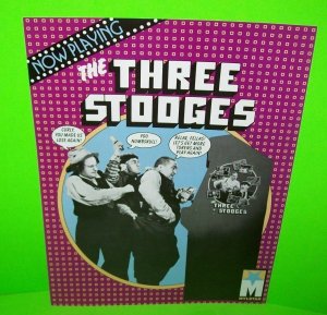 The Three Stooges Arcade FLYER Original 1984 Moe Larry Curly Game Art Print