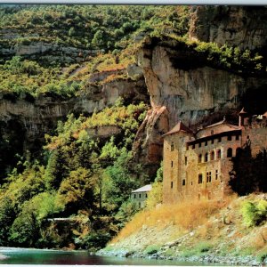 c1970s Gorges du Tarn, France Le Chateau de la Caze Castle Trees 4x6 PC M21