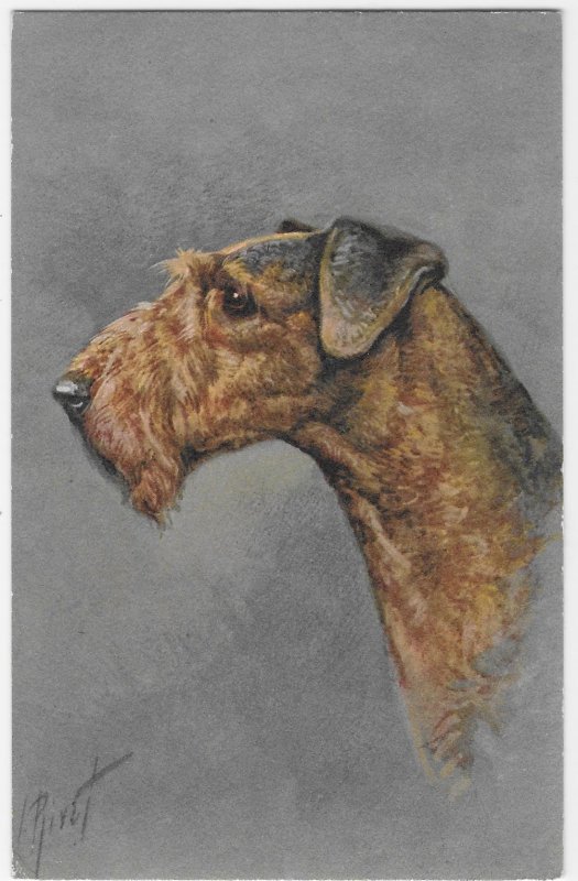 Airdale Terrier #100 Printed in Switzerland Signed