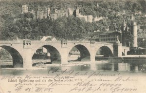 GERMANY~SCHLOSS HEIDELBERG NECKARBRUCKE~1905 KONIG PHOTO POSTCARD