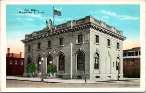 Postcard United States Post Office in Watertown, South Dakota