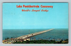 New Orleans LA, Lake Pontchartrain Causeway, Chrome Louisiana c1971 Postcard  