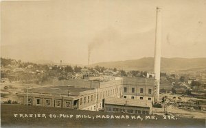 1926 Madawaska Maine Frasier Co Pulp Mill occupation Postcard RPPC 25-891