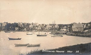 Stonnington Harbor ME Coastal View Ships & Boats, Real Photo Postcard