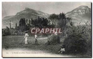 Old Postcard The Nivolet And Mount Pennay Views nearby Chambery in the fields