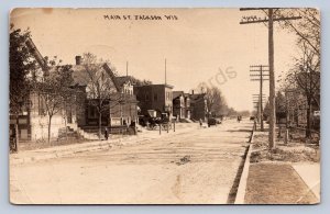 J90/ Jackson Wisconsin RPPC Postcard c1910 Main Street Stores 42
