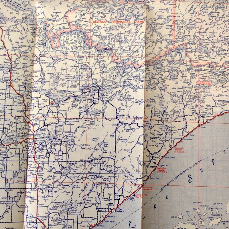 Circa 1940 Minnesota Road Map D-X Mid-Continent Petroleum Corporation