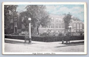 K1/ London Ohio Postcard c1930s High School Building  29