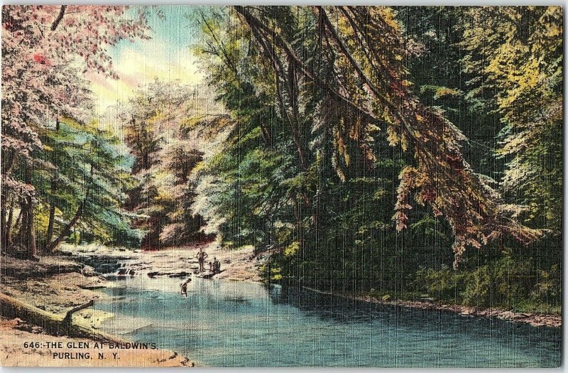 The Glen At Baldwin's Purling, N. Y. Vintage Postcard P124 