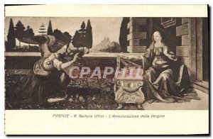 Old Postcard Firenze R Galleria Uffizi the Annunziazione della Vergine